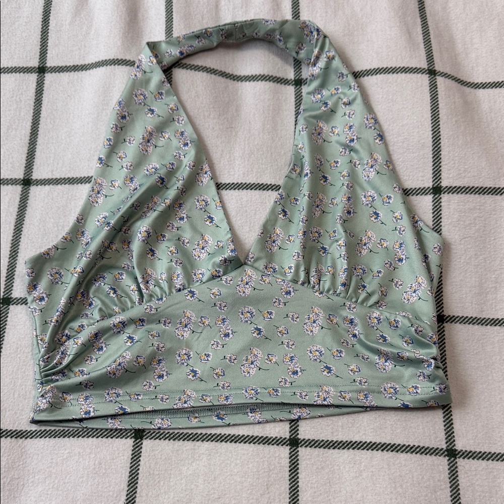 SHEIN Green Floral Tank Top